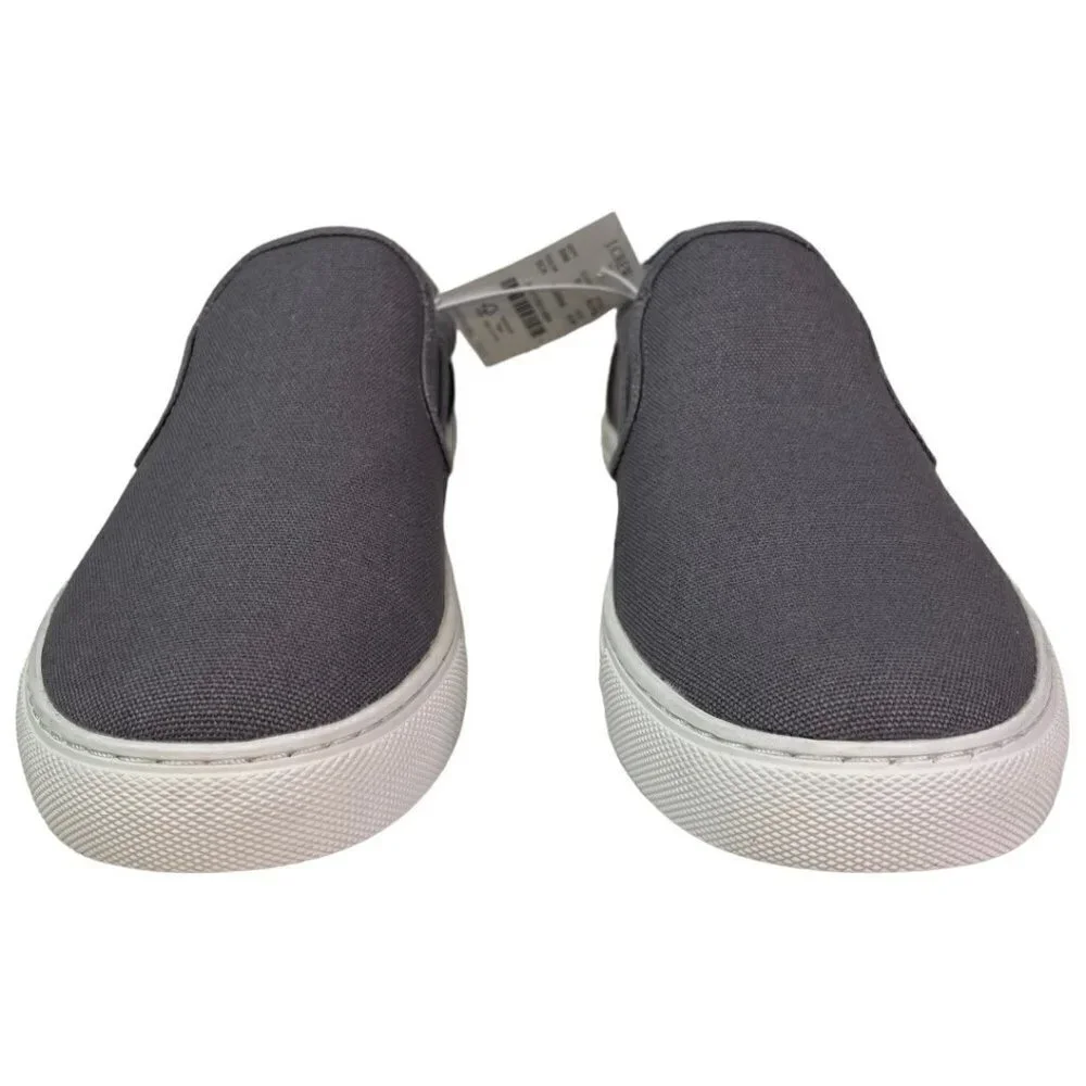 J Crew Mens Explorer Canvas Slip-on Sneaker Sz 8 Gray Coastal Casual Comfortable